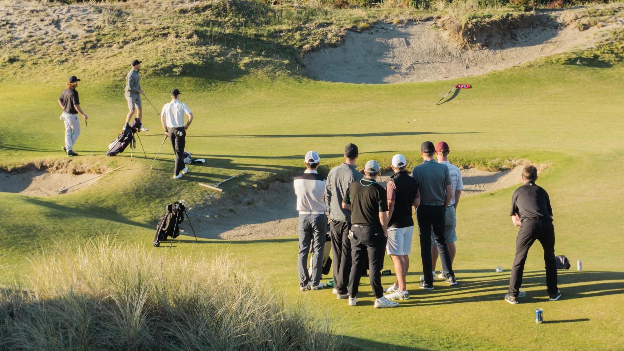 A group of friends on a golf trip